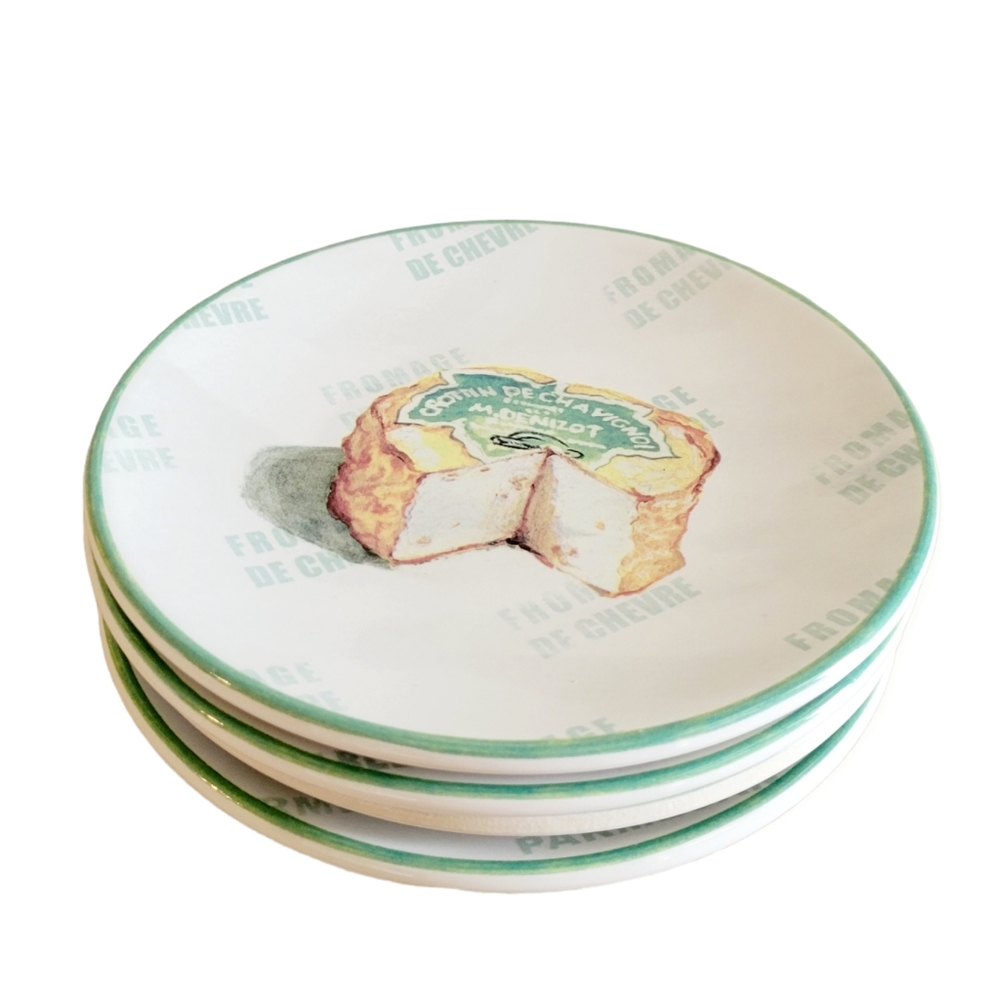 Williams Sonoma Fromage‎ Cheese Plates 7" Wide Set of 4